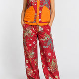 Chaleco Josephine  floral naranja