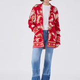 Cardigan Jude Jacquard Red