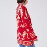 Cardigan Jude Jacquard Red