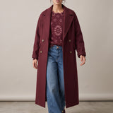 Long Burgundy Audrey Coat