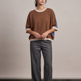 Bettina Poncho blue/coffee/oat