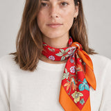 Belvedere Garden Floral Orange Scarf