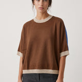 Bettina Poncho blue/coffee/oat