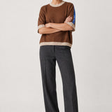 Bettina Poncho blue/coffee/oat
