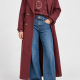 Long Burgundy Audrey Coat