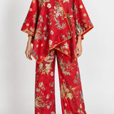 Orange floral Orion poncho cape