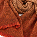 Brown Herringbone Cashmere Scarf