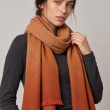 Brown Herringbone Cashmere Scarf